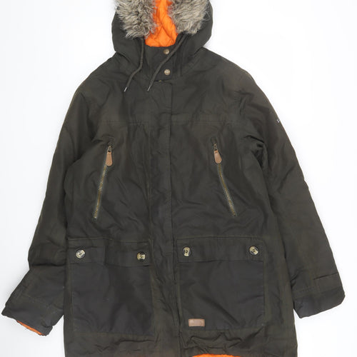 Trespass Men's Green XL Parka Jacket, Hooded & Waterproof