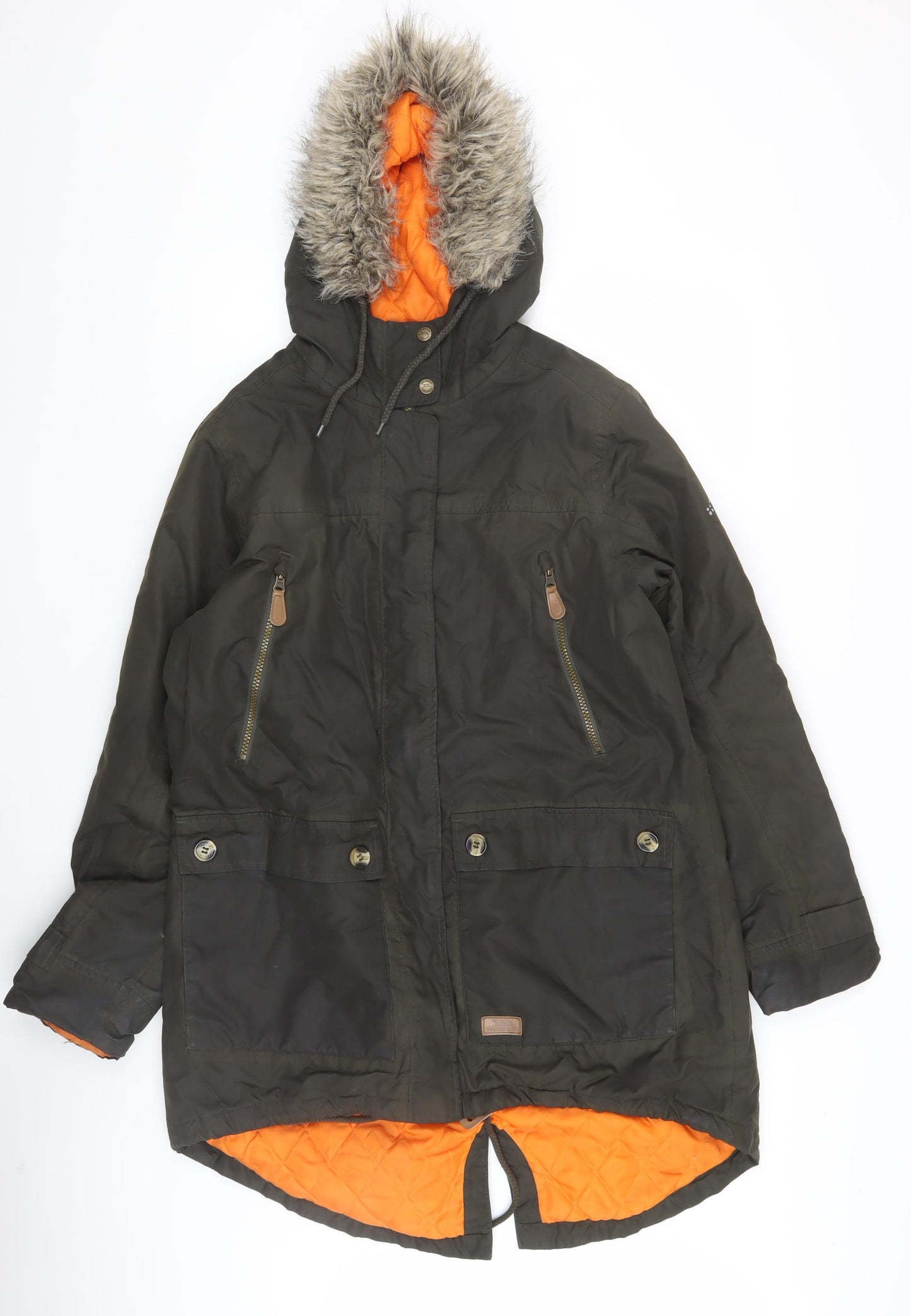 Trespass Men's Green XL Parka Jacket, Hooded & Waterproof