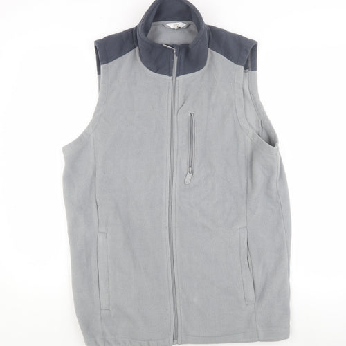 Cotton Traders Men's Grey M Full Zip Fleece Waistcoat