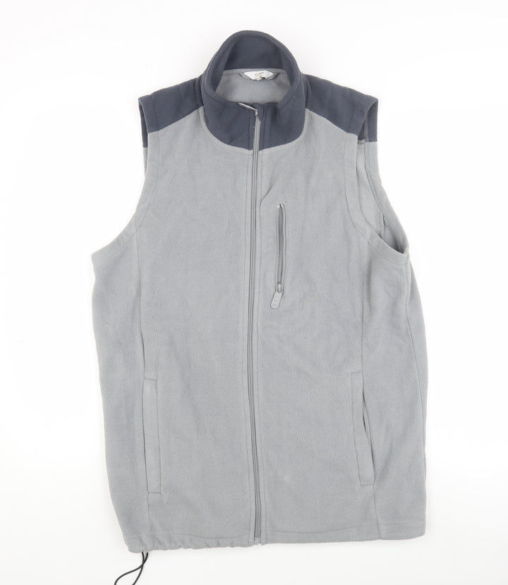 Cotton Traders Men's Grey M Full Zip Fleece Waistcoat