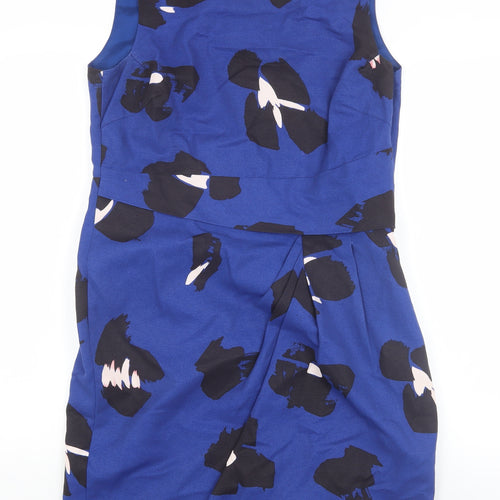 Havren Women's Blue Sheath Dress Size 14 Sleeveless