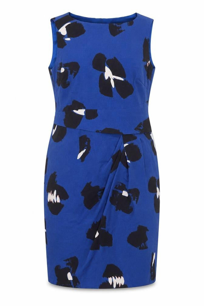 Havren Women's Blue Sheath Dress Size 14 Sleeveless
