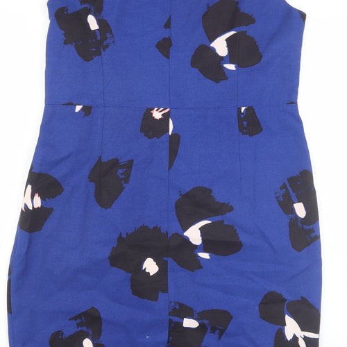 Havren Women's Blue Sheath Dress Size 14 Sleeveless