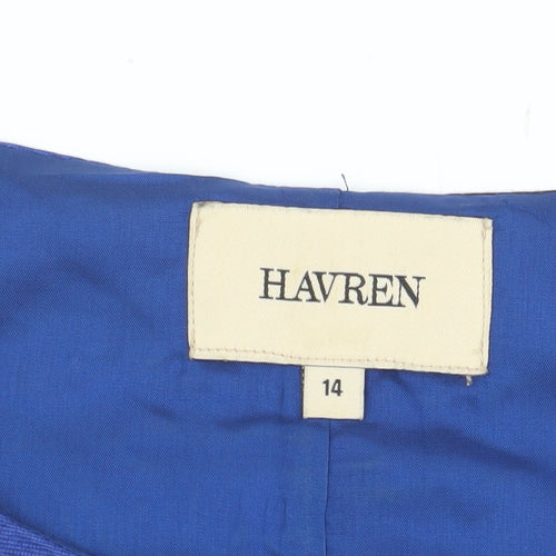Havren Women's Blue Sheath Dress Size 14 Sleeveless