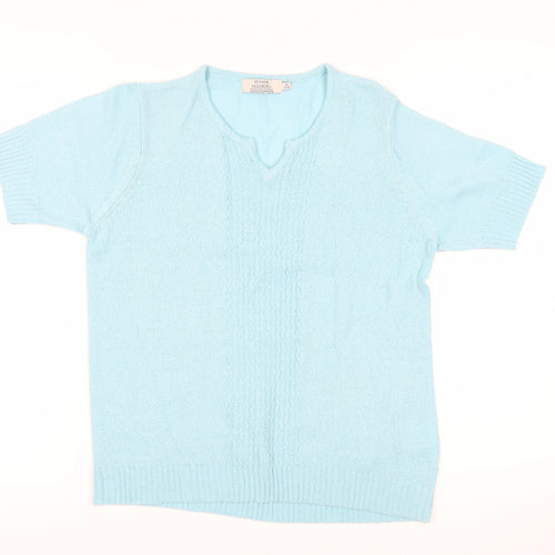 Honor Millburn Women's Blue V-Neck Pullover Jumper M