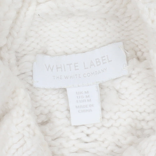 The White Company Women's M White Cable-Knit Pullover Jumper