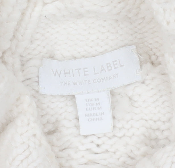 The White Company Women's M White Cable-Knit Pullover Jumper
