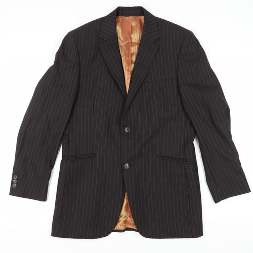 Jeff Banks Men's Brown Striped Suit Jacket, 38 Regular Fit