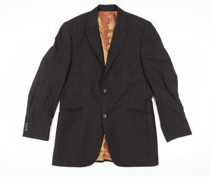 Jeff Banks Men's Brown Striped Suit Jacket, 38 Regular Fit