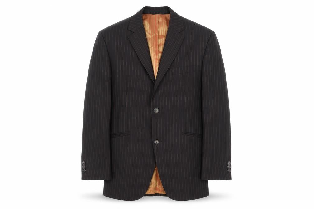 Front view of Jeff Banks Men's Brown Striped Suit Jacket, 38 Regular Fit
