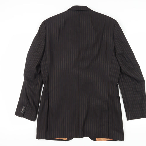 Jeff Banks Men's Brown Striped Suit Jacket, 38 Regular Fit