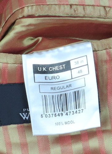 Jeff Banks Men's Brown Striped Suit Jacket, 38 Regular Fit
