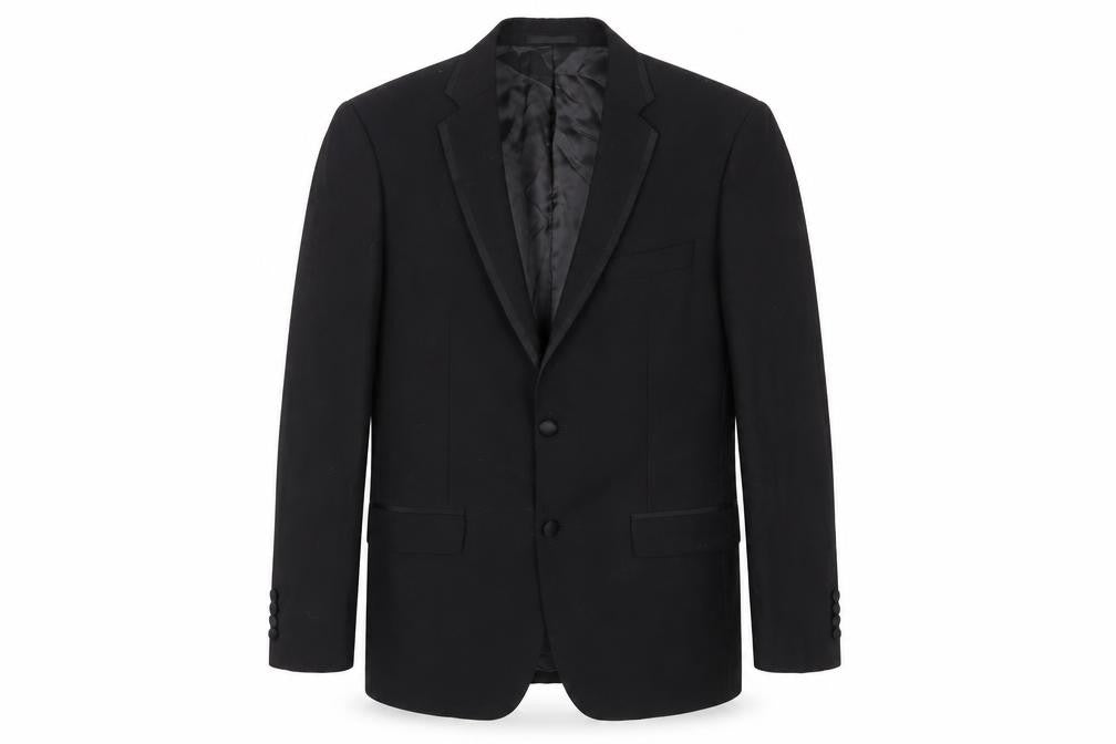 Front view of Austin Reed Men's Black Wool Blazer - 40R Formal Classic