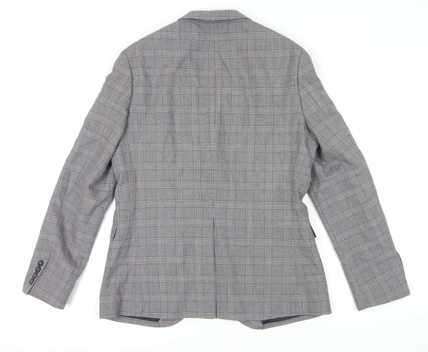 Jeff Banks Men's Grey Plaid Blazer Extra-Slim 40 Regular Fit