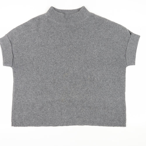 White Stuff Women's Grey Mock Neck Pullover Jumper L