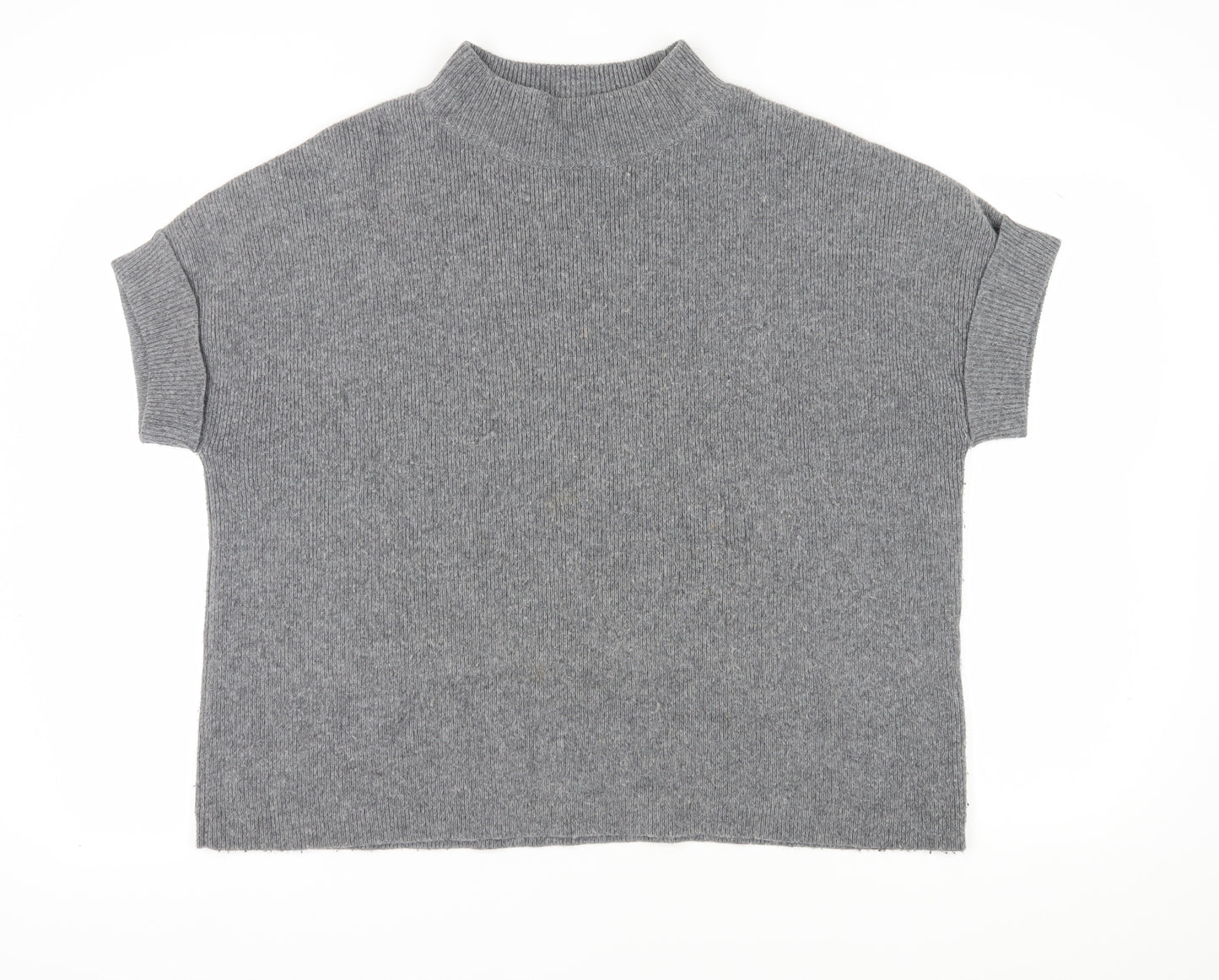 White Stuff Women's Grey Mock Neck Pullover Jumper L