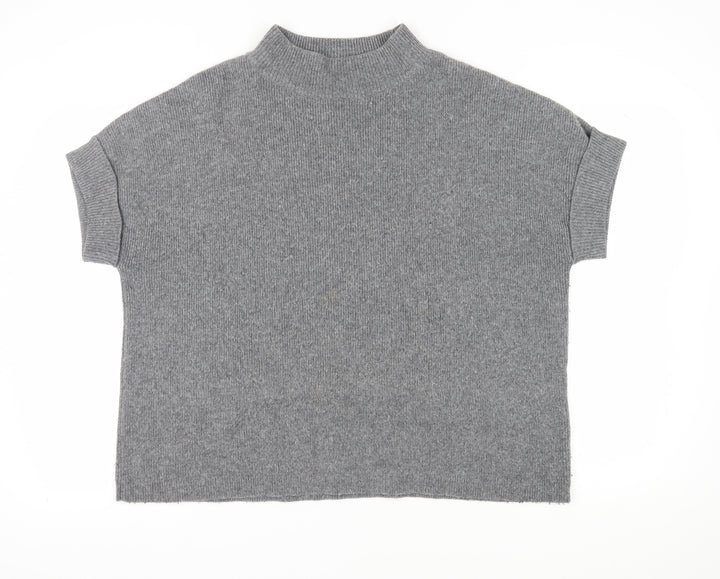 White Stuff Women's Grey Mock Neck Pullover Jumper L