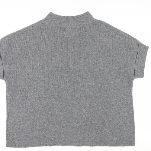 White Stuff Women's Grey Mock Neck Pullover Jumper L