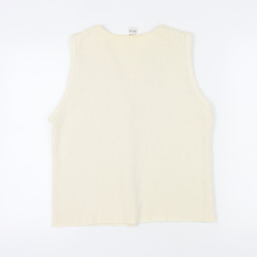Snob Women's Ivory Knit Vest, One Size, Button Accents