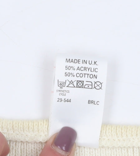 Snob Women's Ivory Knit Vest, One Size, Button Accents