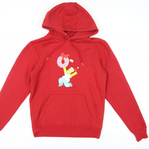 The Simpsons Red S Hoodie Unisex Adults Pullover