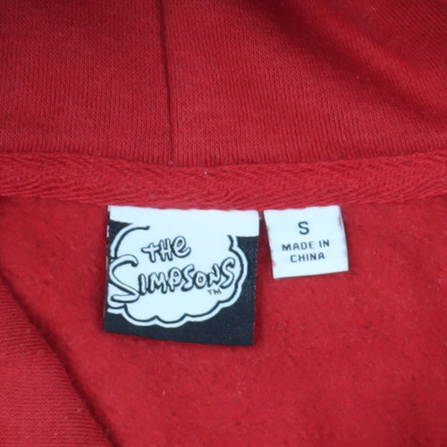 The Simpsons Red S Hoodie Unisex Adults Pullover