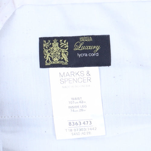 Marks and Spencer Beige Corduroy Trousers 42