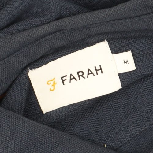 Farah Men's Blue Long Sleeve Polo Shirt M