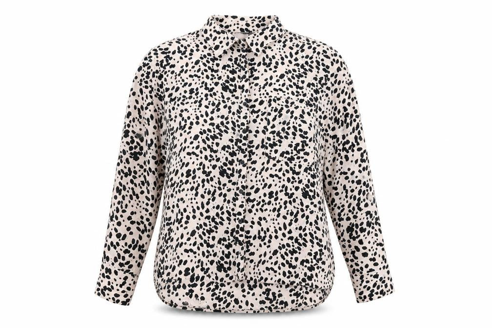 Topshop Women's Black Animal Print Blouse Size 10