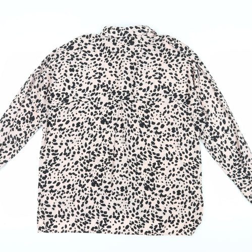 Topshop Women's Black Animal Print Blouse Size 10