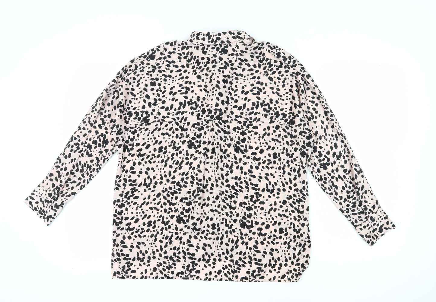 Topshop Women's Black Animal Print Blouse Size 10