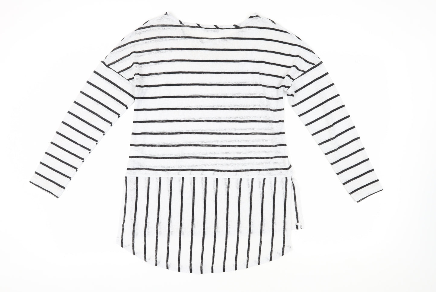Next Women's White Striped T-Shirt, Size 12, Regular Fit