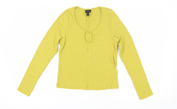 New Look Women's Yellow Pullover Jumper Size 12