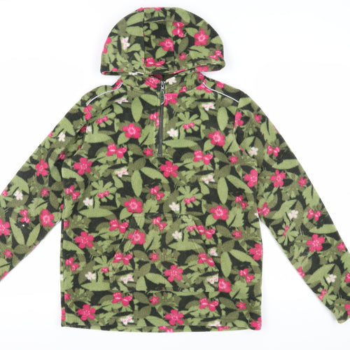 Peter Storm Girls Green Fleece Hoodie, 13 Years, Floral