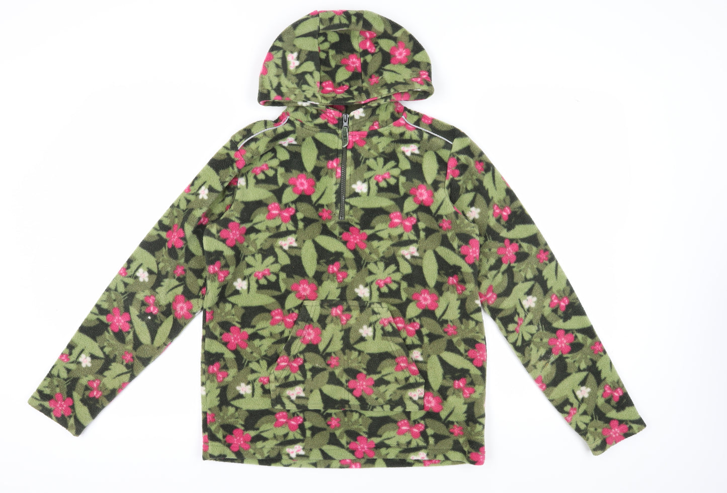 Peter Storm Girls Green Fleece Hoodie, 13 Years, Floral