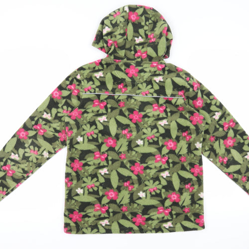 Peter Storm Girls Green Fleece Hoodie, 13 Years, Floral