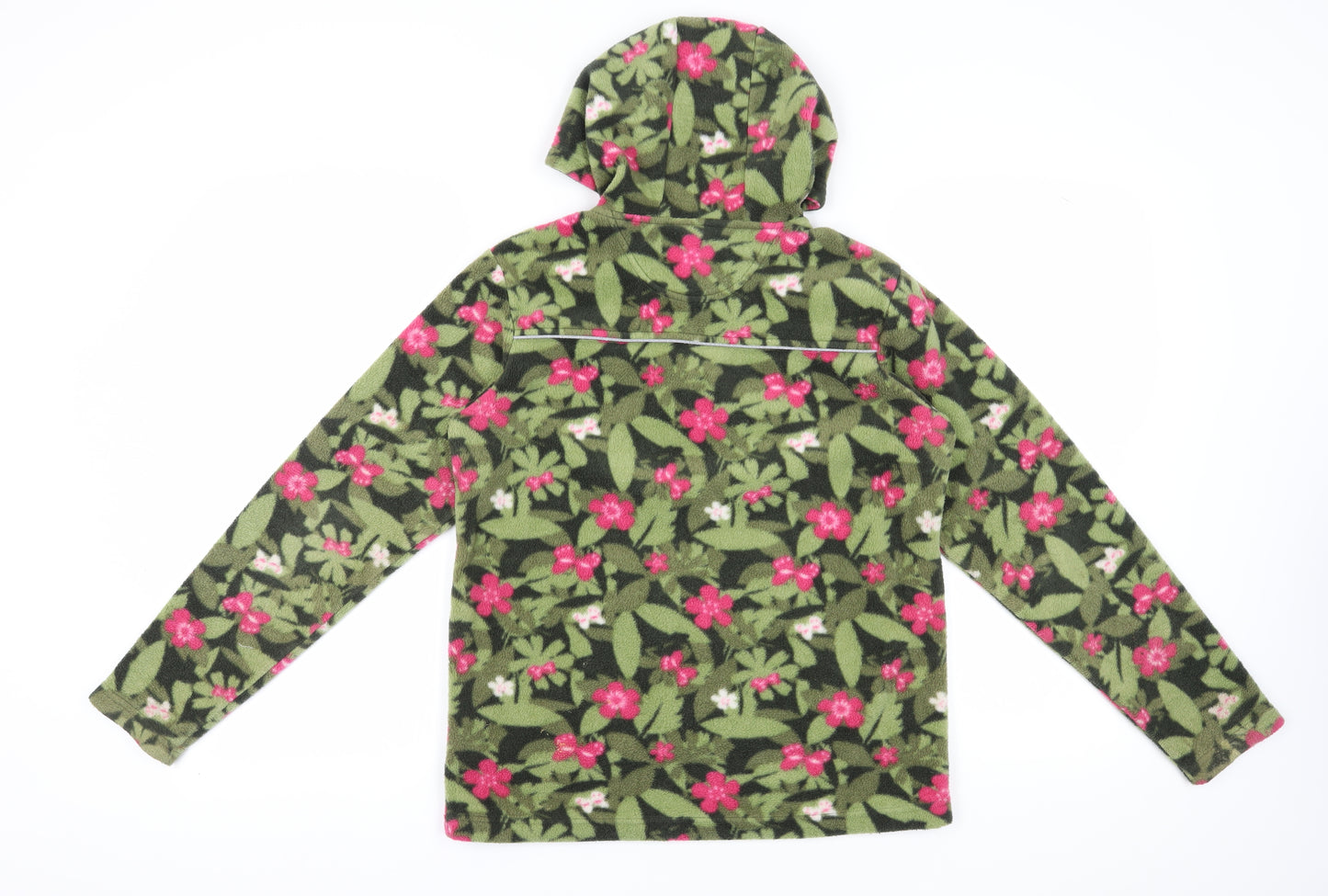 Peter Storm Girls Green Fleece Hoodie, 13 Years, Floral