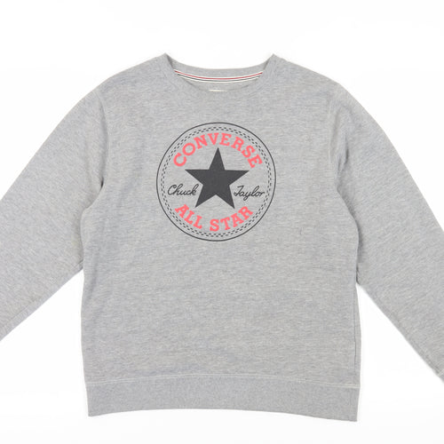 Converse Kids Grey XL Pullover Sweatshirt with Logo