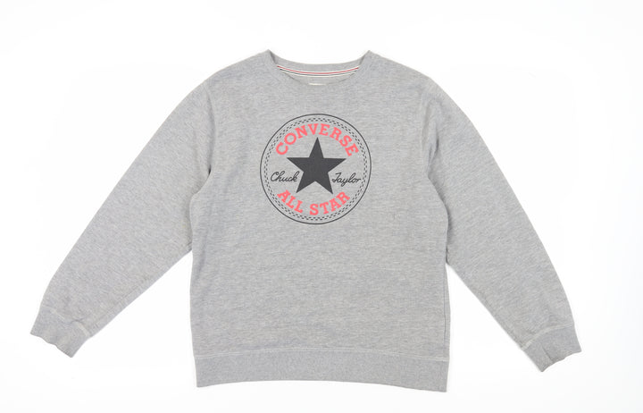 Converse Kids Grey XL Pullover Sweatshirt with Logo