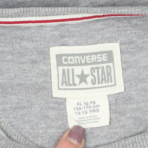 Converse Kids Grey XL Pullover Sweatshirt with Logo
