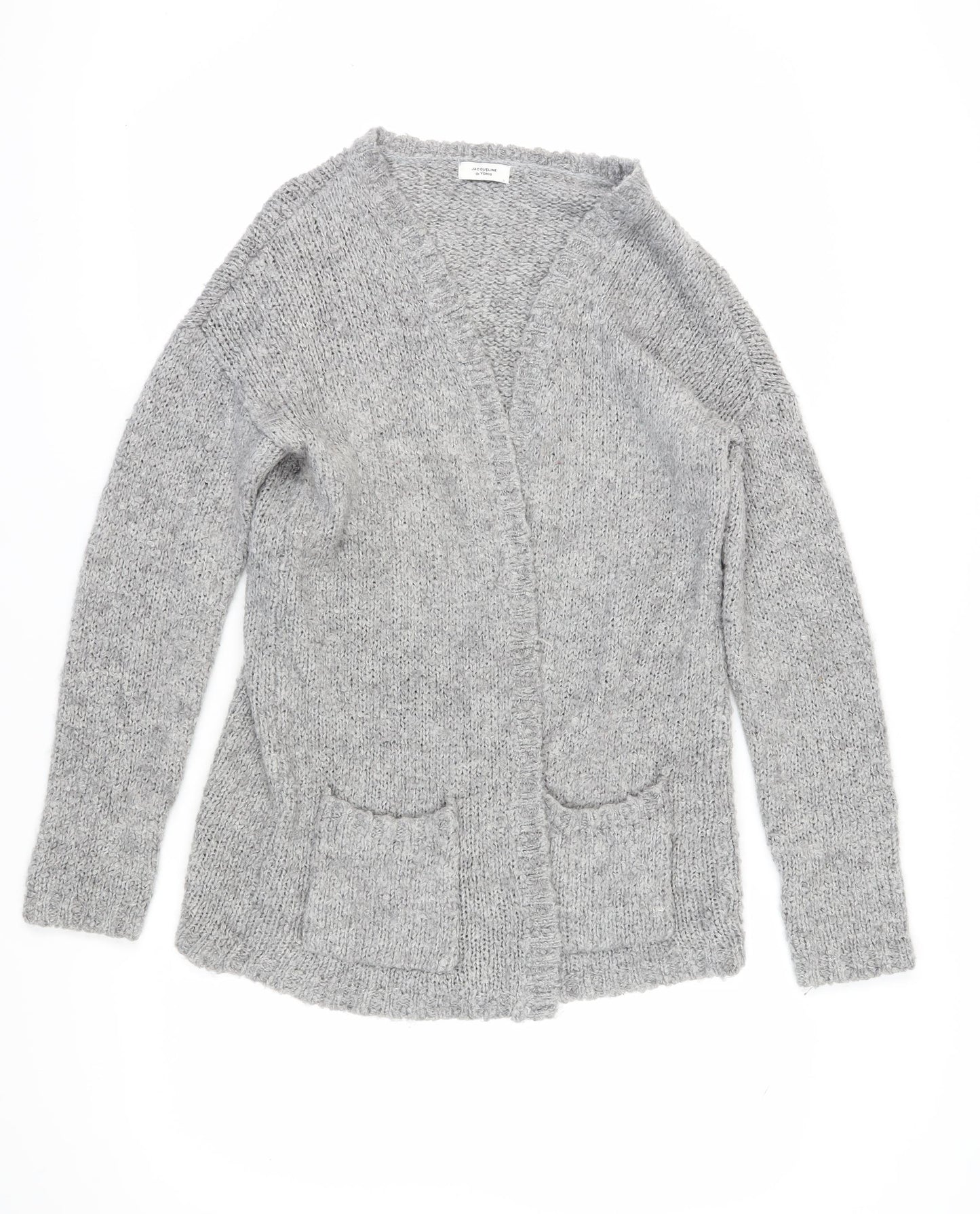 Jacqueline de Yong Women's Grey Cardigan V-Neck L