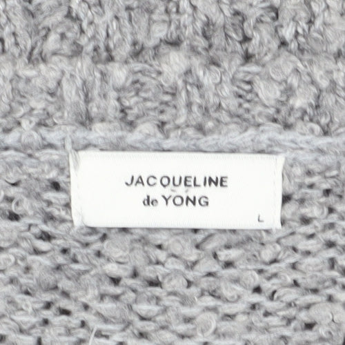 Jacqueline de Yong Women's Grey Cardigan V-Neck L