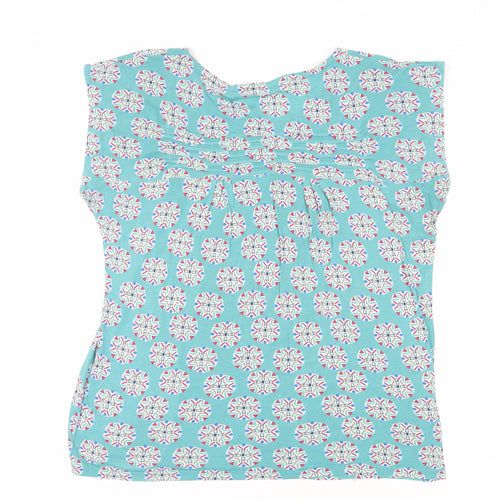 White Stuff Women's Blue Geometric Top Size 12