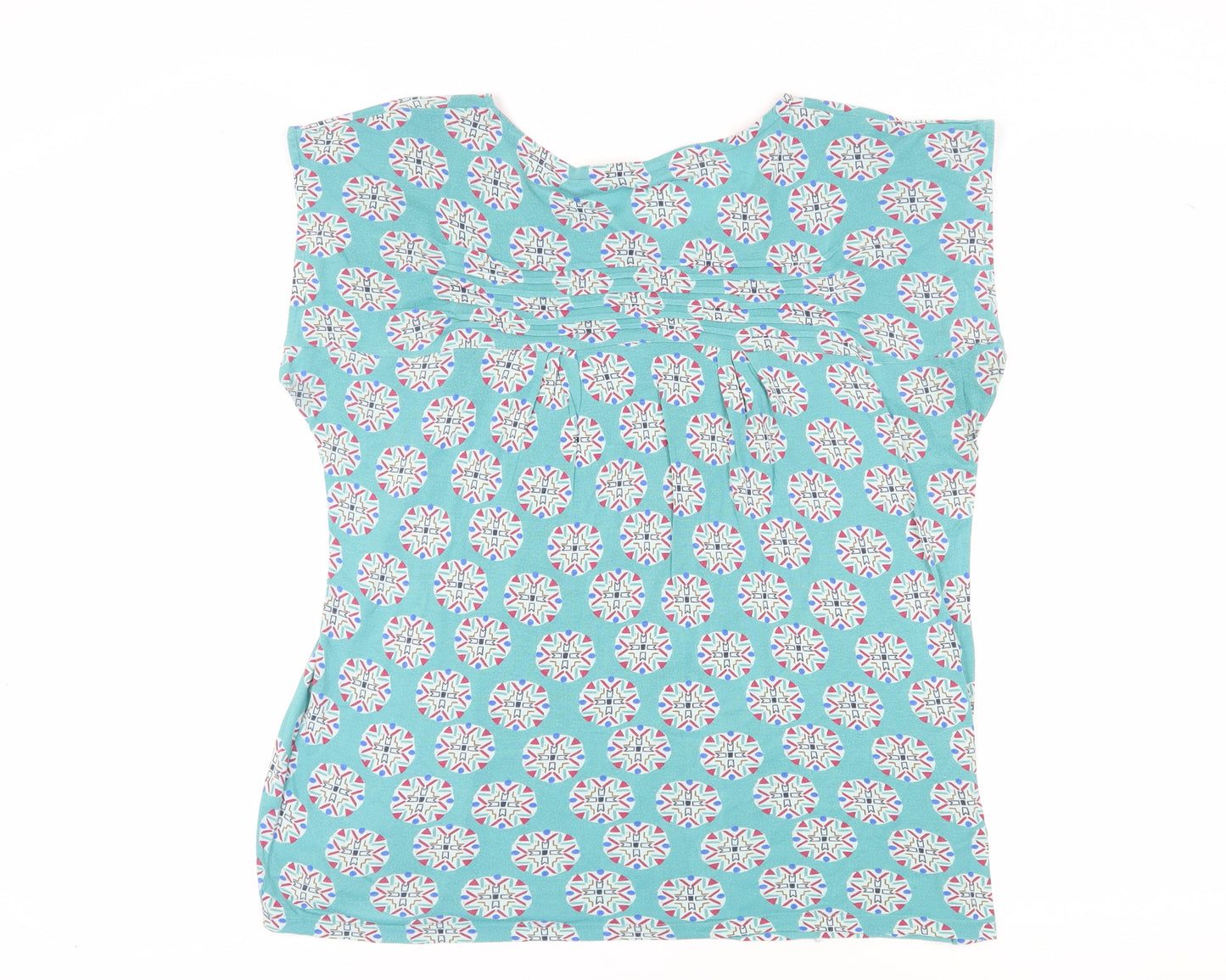 White Stuff Women's Blue Geometric Top Size 12