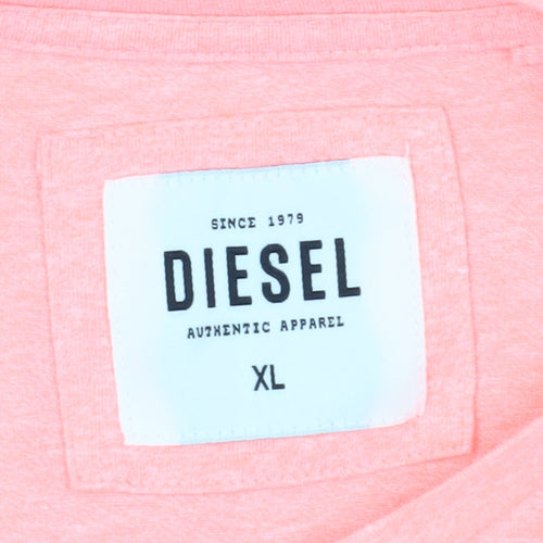 Diesel Girls Pink XL Basic T-Shirt with Logo