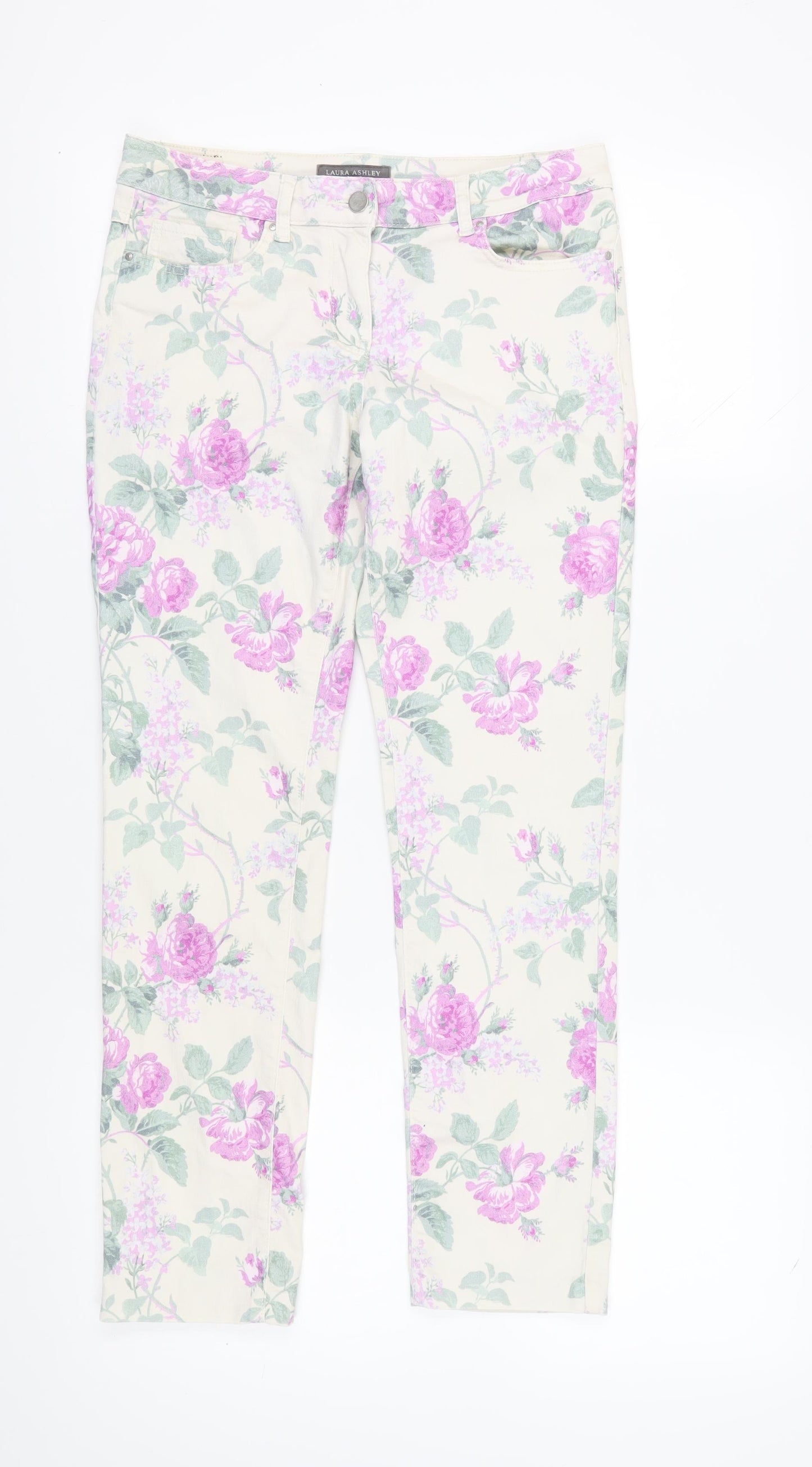 Laura Ashley Women's Floral Multicoloured Ankle Jeans Size 12