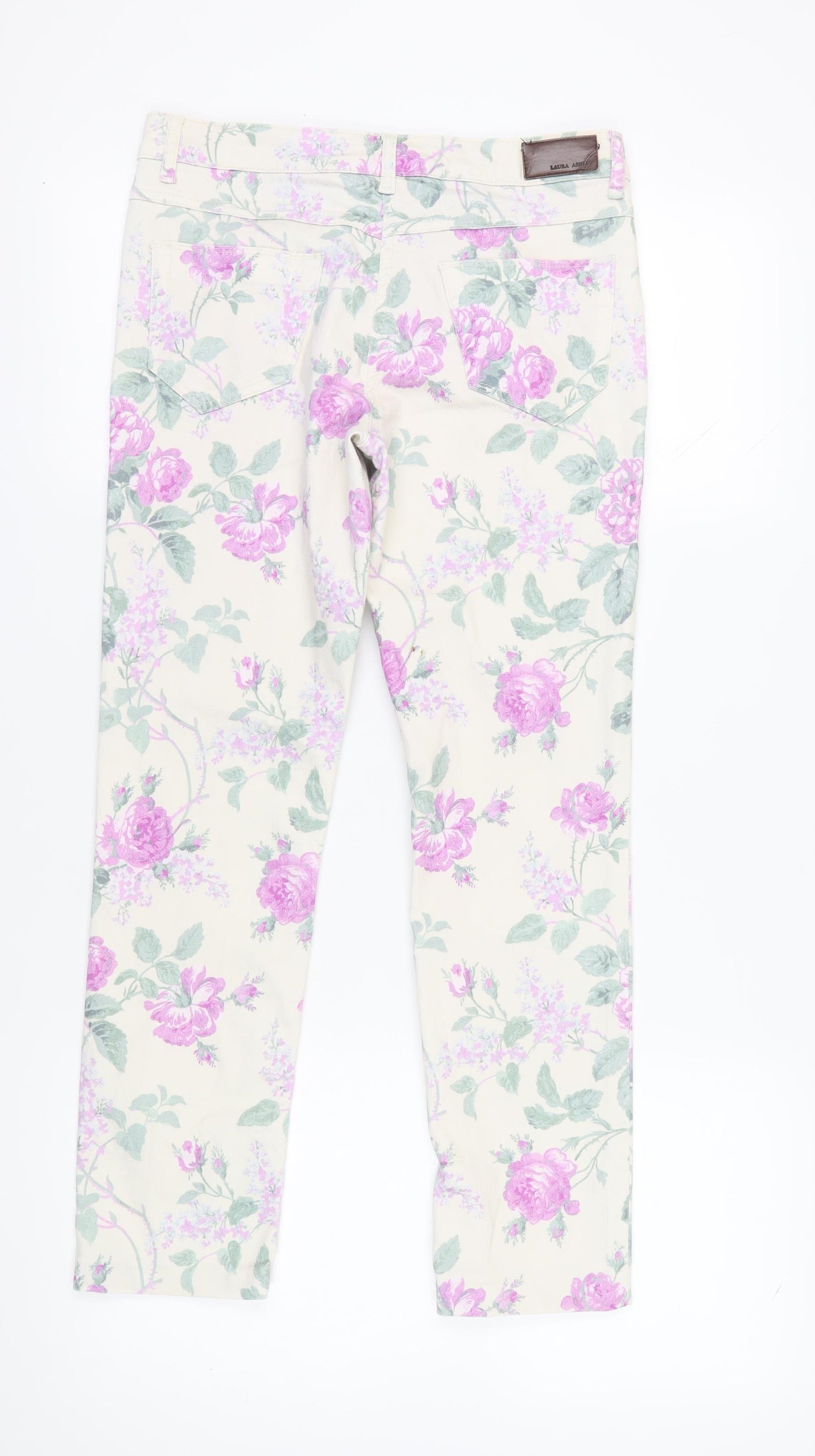 Laura Ashley Women's Floral Multicoloured Ankle Jeans Size 12