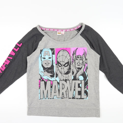 Marvel Women's Grey 14 Comics Superhero Pullover Sweatshirt