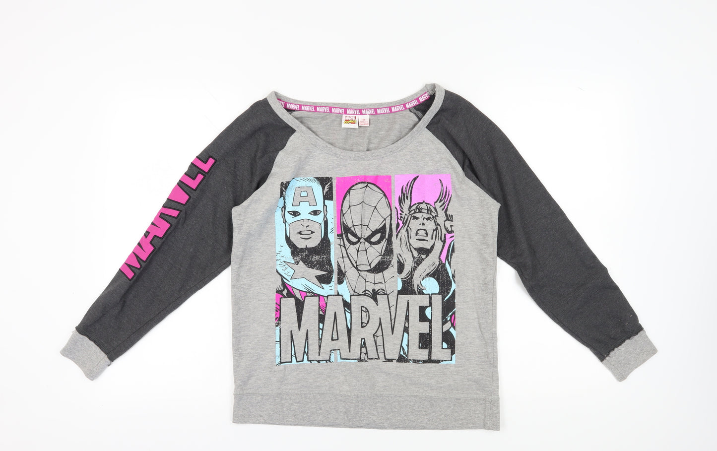 Marvel Women's Grey 14 Comics Superhero Pullover Sweatshirt