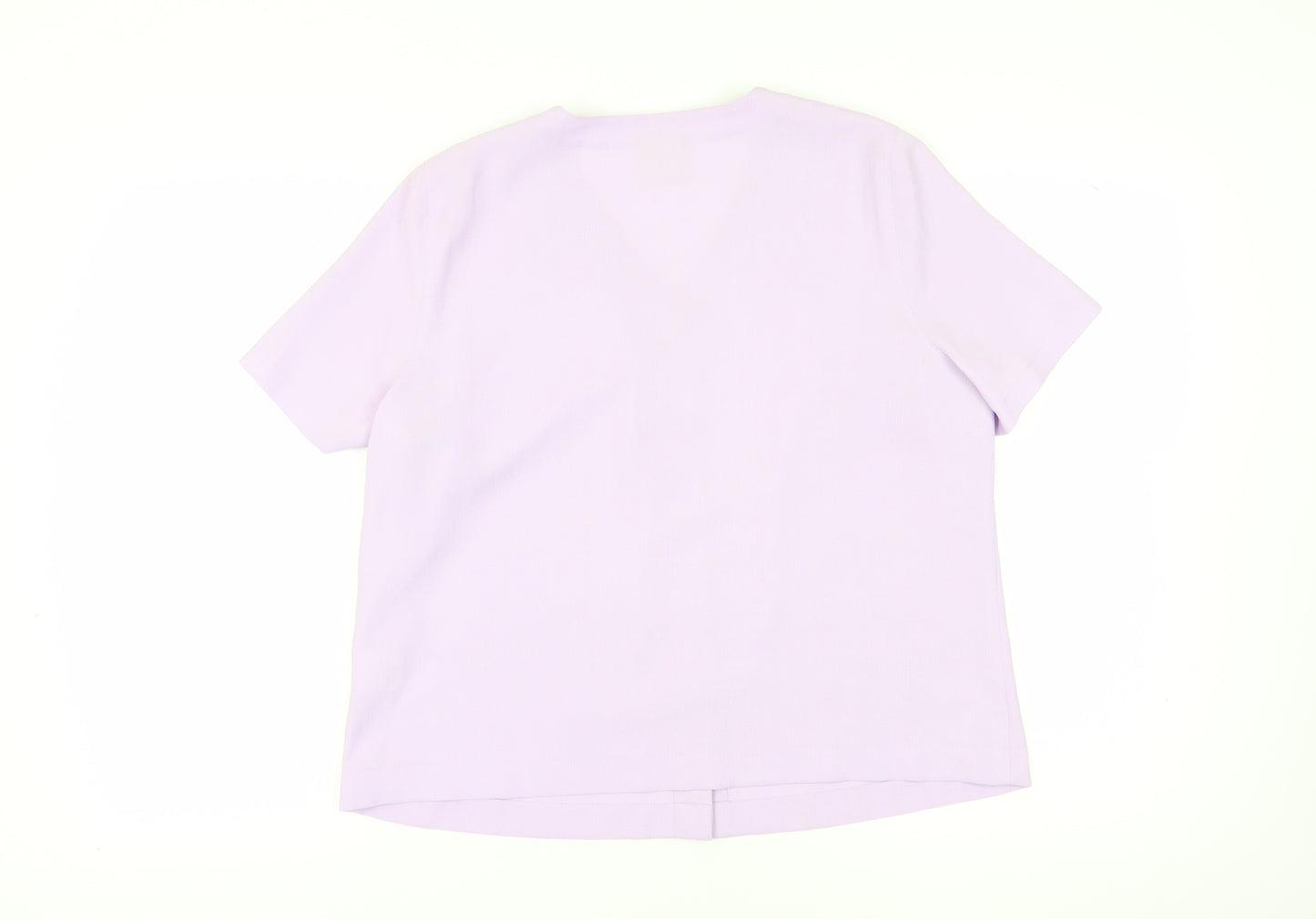 Eastex Women's Purple Button-Up Top, Size 16, Embroidered